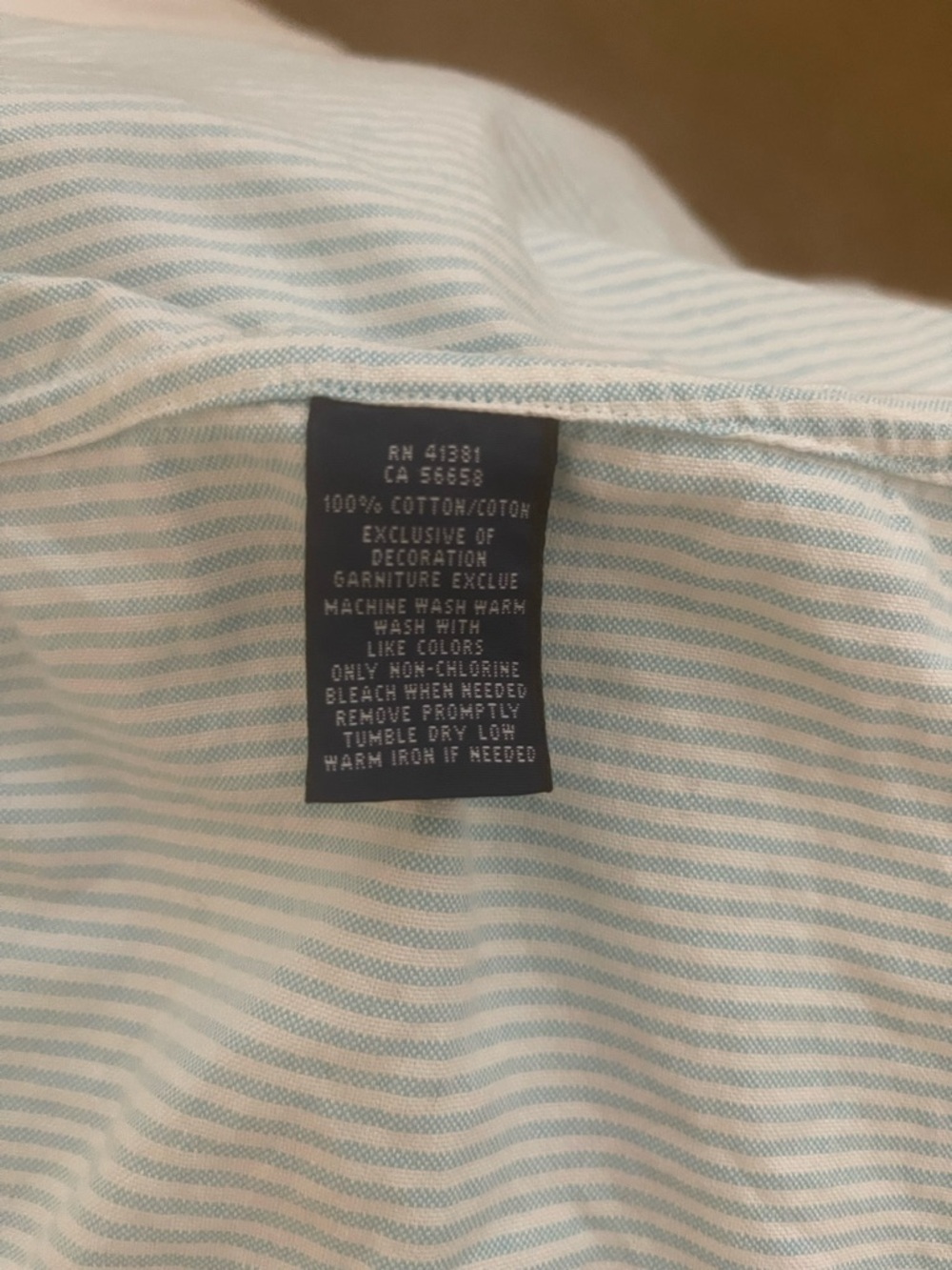 Ralph Lauren Light Blue and White Striped Button-Down Shirt - Picture 8 of 8
